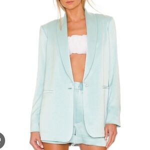 Alice & Olivia 'Yuriko' Satin Blazer